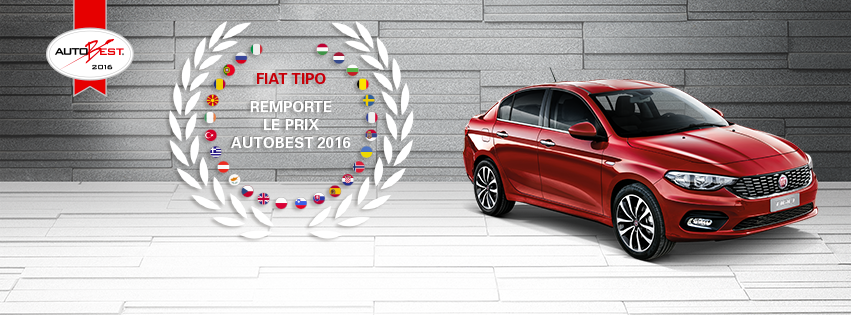 Fiat Tipo, élue ‘’meilleure voiture’’ de l’année 2016 en Europe